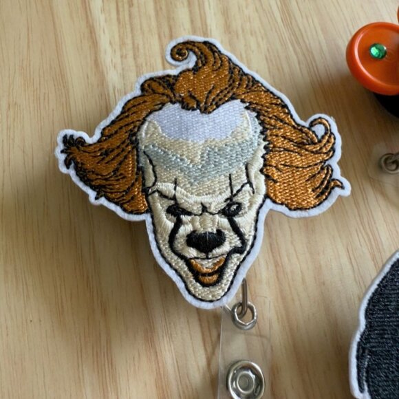 Vintage Horror Movie Badge Reel Set Saw Pennywise Sugar & Skull Designs Patches - Picture 4 of 10